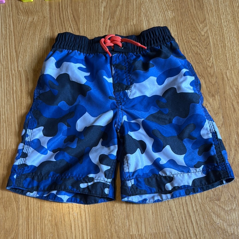 Baby Gap Print Swim Trunks Blue Camo